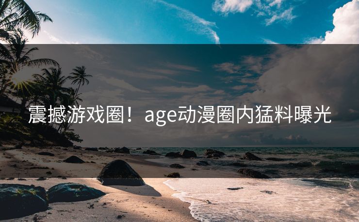震撼游戏圈！age动漫圈内猛料曝光